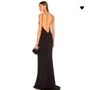 Katie May Black Spaghetti Strap Slip Gown